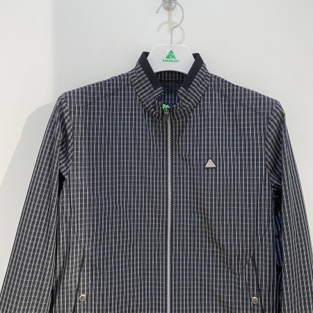 [행복한백화점][그린조이] 전판 체크 하이넥 풀집업 점퍼 블랙 남성 GP22WJ27M