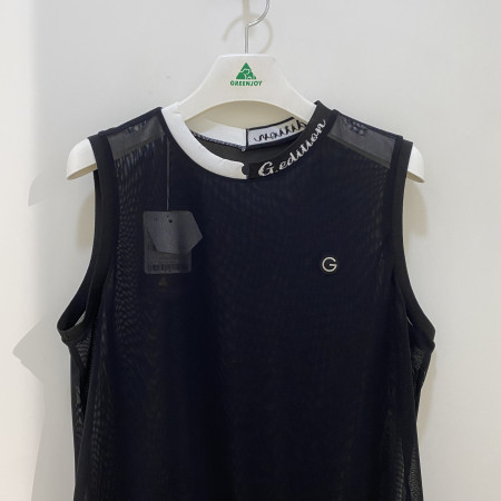 [행복한백화점][그린조이] 라운드넥 언밸런스 메쉬 조끼 블랙 여성 GP22KV61W