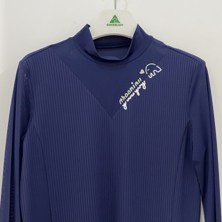 [행복한백화점][그린조이] 메쉬 배색 골지 반폴라 여성 긴팔티셔츠 네이비 여성 GP22KL24W