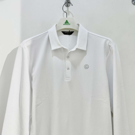 [행복한백화점][그린조이] 베이직 솔리드 긴팔 카라 티셔츠 화이트 남성 GK22KY51M