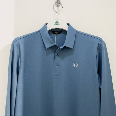 [행복한백화점][그린조이] 베이직 솔리드 긴팔 카라 티셔츠 그레이쉬블루 남성 GK22KY51M