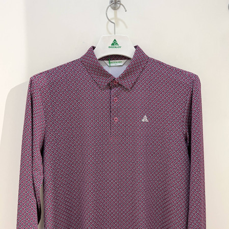 [행복한백화점][그린조이] 미니멀 패턴 긴팔 카라 PK 티셔츠 핑크 남성 GP23KY22M