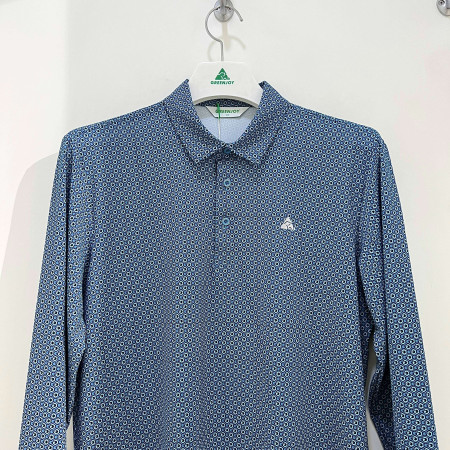 [행복한백화점][그린조이] 미니멀 패턴 긴팔 카라 PK 티셔츠 블루 남성 GP23KY22M