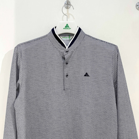 [행복한백화점][그린조이] 세로 스트라이프 차이나카라 긴팔 티셔츠 네이비 남성 GP23KL21M