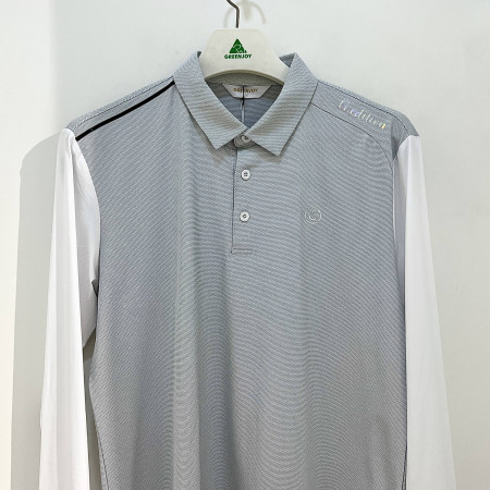 [행복한백화점][그린조이] 소매 냉감 솔리드 긴팔 카라 PK 티셔츠 그레이 남성 GP23KY56M