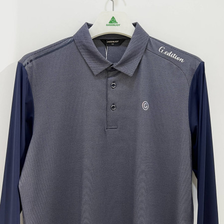 [행복한백화점][그린조이] 소매 냉감 솔리드 긴팔 카라 PK 티셔츠 네이비 남성 GP23KY56M