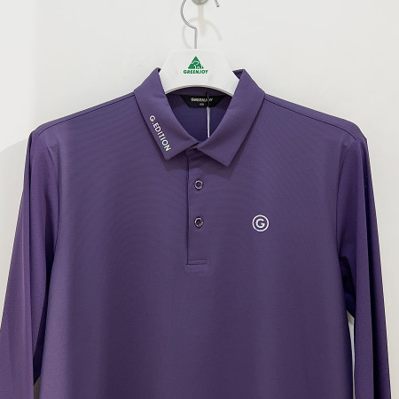 [행복한백화점][그린조이] 소매 메쉬 배색 기능성 냉감 긴팔 카라 PK 티셔츠 보라 남성 GP23KY55M