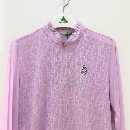 [행복한백화점][그린조이] 프릴 카라 포인트 메쉬 하프 집업 긴팔 티셔츠 연보라 여성 GP23KL22W