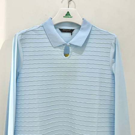 [행복한백화점][그린조이] 소매배색 긴팔 카라 PK 티셔츠 민트 여성 GP23KP61W