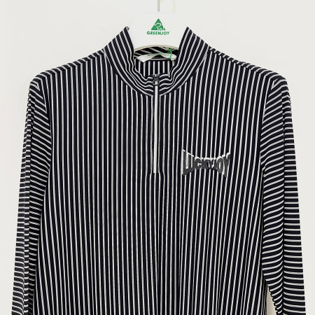 [행복한백화점][그린조이] 기능성 하프집업 긴팔 스트라이프 티셔츠 블랙 여성 GP23KL13W