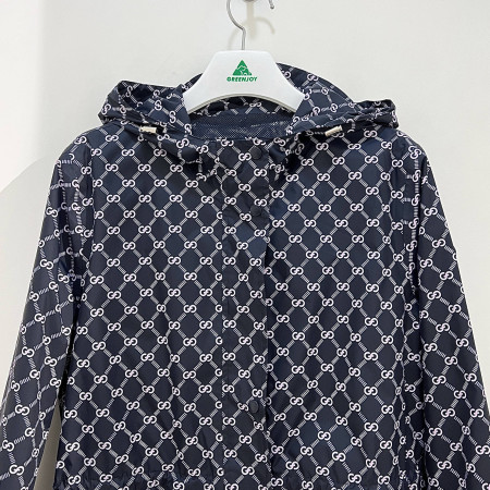 [행복한백화점][그린조이] 로고 패턴 레인점퍼 네이비 여성 우비 GK23WJ61W