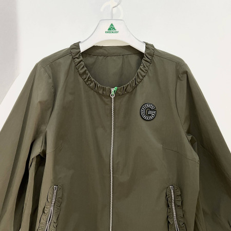 [행복한백화점][그린조이] 셔링 포인트 라운드 집업 점퍼 카키 여성 GP23WJ81W