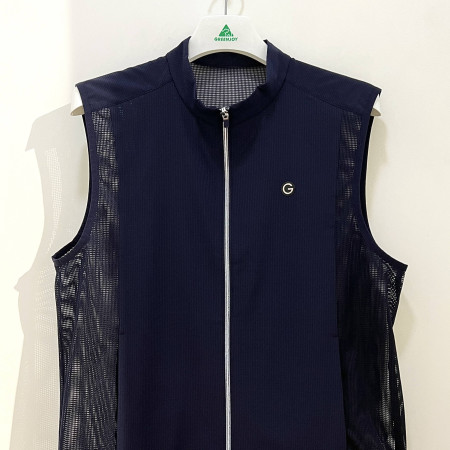 [행복한백화점][그린조이] 메쉬 포인트 집업 베스트 네이비 남성 조끼 GP23WV51M