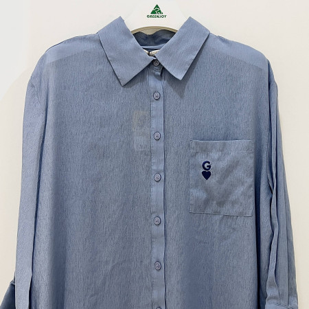 [행복한백화점][그린조이] 하트 자수 포인트 롱기장 셔츠 블루 여성 GP23WS88W