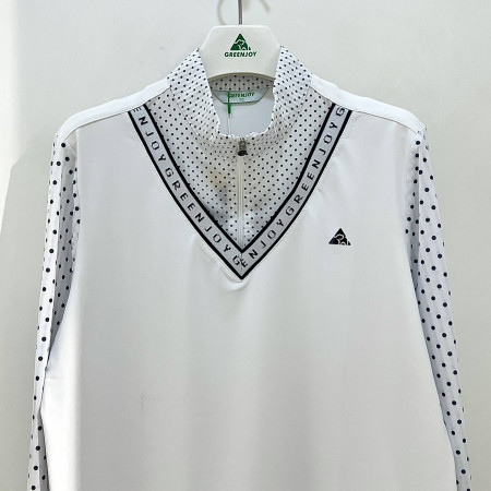 [행복한백화점][그린조이] 기능성 반목 반지퍼 긴팔 티셔츠 화이트 여성 GP22KL28W