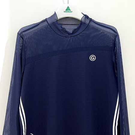 [행복한백화점][그린조이] 매쉬 배색 날날이 하이넥 티셔츠 네이비 여성 GP22KL52W