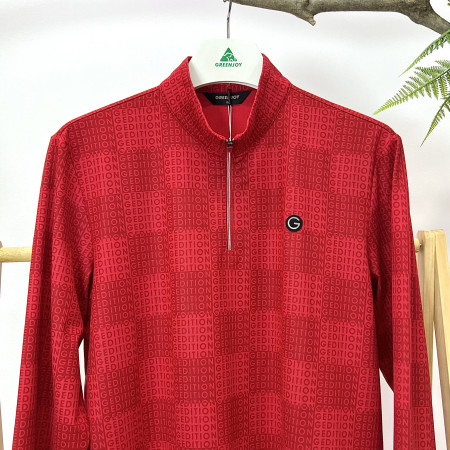 [행복한백화점][그린조이] G패턴 반지퍼 티셔츠 레드 남성 GF23KL62M