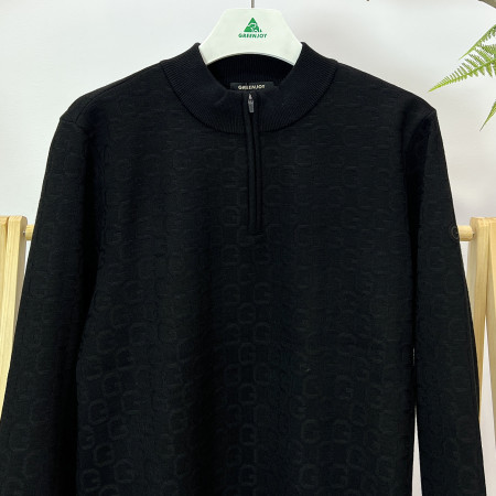 [행복한백화점][그린조이] G로고패턴 반지퍼 니트 블랙 남성 스웨터 GF23SL52M