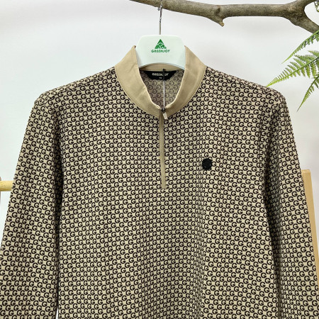 [행복한백화점][그린조이] G로고패턴 반목 긴팔 반지퍼 티셔츠 베이지 남성 GF23KL63M