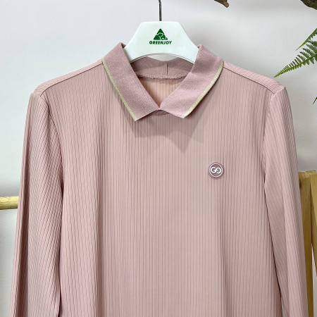 [행복한백화점][그린조이] 솔리드 변형 반목 골지 티셔츠 연분홍 여성 GF23KL52W