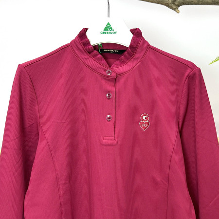 [행복한백화점][그린조이] 프릴 반목 골지 긴팔티셔츠 마젠타 여성 GF23KL25W