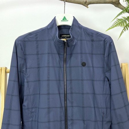 [행복한백화점][그린조이] 체크프린트 하프넥 스트레치 점퍼 그레이쉬블루 남성 GM23WJ62M