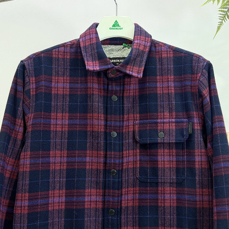 [행복한백화점][그린조이] 융기모안감 아우터형 체크 셔츠 레드 남성 겨울 GF23WS82M