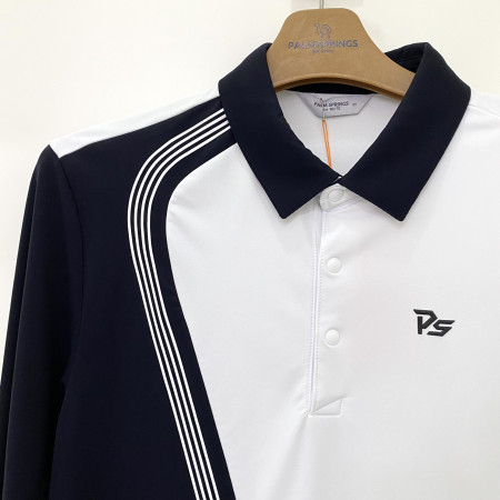 팜스프링스 사선블럭 컬러배색 긴팔 카라티셔츠 화이트 남성 STSM213106