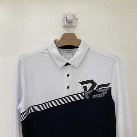 팜스프링스 사선 컬러 배색 긴팔 카라티셔츠 화이트 남성 STSM213120