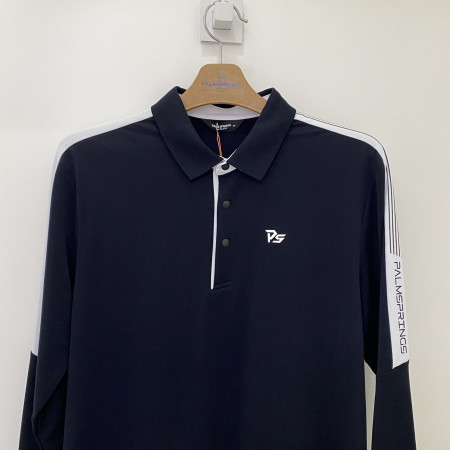 팜스프링스 소매 절개 라인배색 긴팔 카라티셔츠 블랙 남성 STSM213113