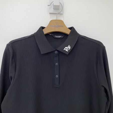 팜스프링스 골지 요꼬에리 긴팔 카라티셔츠 블랙 여성 STSL213212