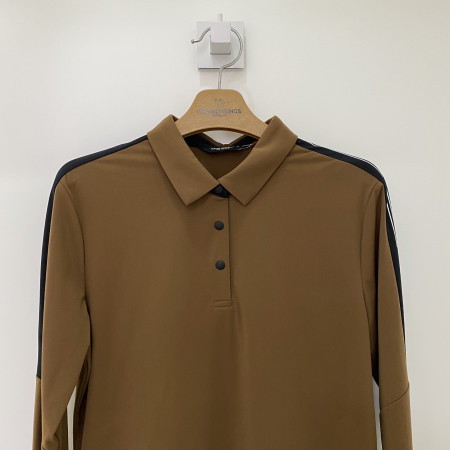 팜스프링스 소매 라인배색 제에리 카라티셔츠 브라운 여성 STSL213209