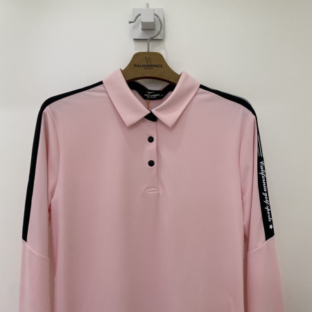 팜스프링스 소매 라인배색 제에리 카라티셔츠 연핑크 여성 STSL213209