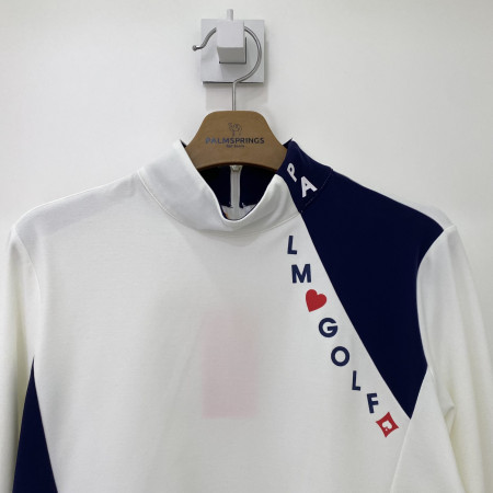 팜스프링스 밑단 스트라이프 시보리 포인트 반목 긴팔티셔츠 화이트 여성 STTL213214