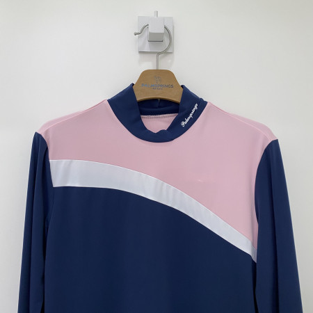 팜스프링스 변형에리 컬러 블럭 긴팔티셔츠 블루 여성 STTL213218