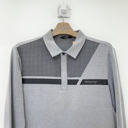 팜스프링스 체크 긴팔 카라티셔츠 멜란지그레이 남성 STSM214152