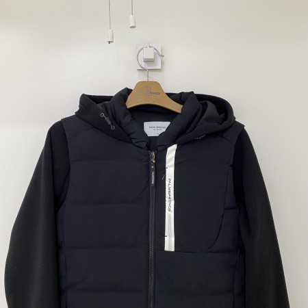 팜스프링스 풀집업 패딩조끼 덕다운 후드 점퍼 블랙 남성 겨울 SWDM213505