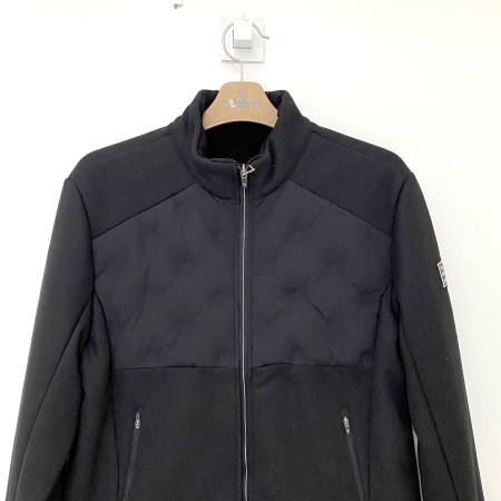 팜스프링스 보아퍼안감 플리스 덕다운 배색 풀집업 점퍼 블랙 남성 SWDM213511