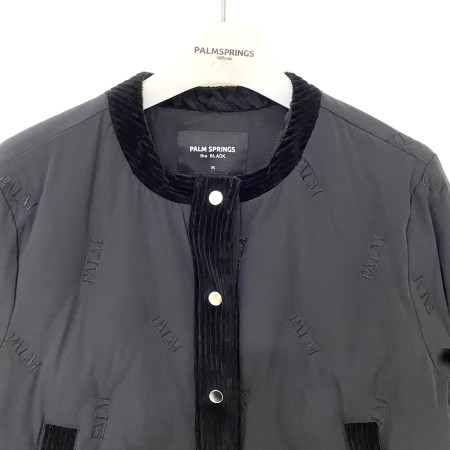 팜스프링스 코듀로이 배색 하트포인트 덕다운 패딩점퍼 블랙 여성 SWDL214656