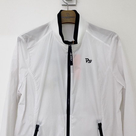 팜스프링스 져지 배색 하이넥 풀집업 바람막이 점퍼 화이트 여성 SJJL221605