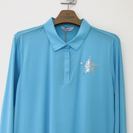 팜스프링스 소매 냉감 베이직 긴팔 카라티셔츠 블루 여성 STSL221214