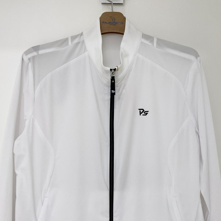 팜스프링스 고란력 도트 로고포인트 하이넥 풀집업 바람막이 점퍼 화이트 남성 SWJM221503