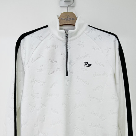 팜스프링스 로고 플리스 긴팔 반지퍼 티셔츠 화이트 여성 STZL224251