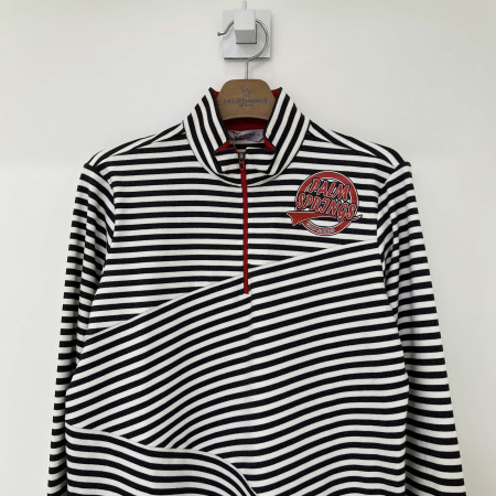 팜스프링스 스트라이프 절개 롱 티셔츠 그레이 여성 STZL224255