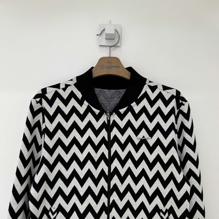 팜스프링스 지그재그 자가드 풀집업 가디건 티셔츠 화이트여성 SJJL224667