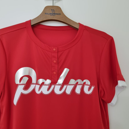 팜스프링스  여성 호일 나염 라운드 티셔츠 STSL. 232274