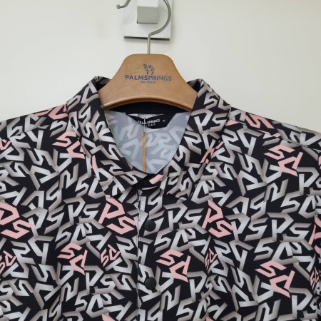 팜스프링스  남성 전판 패턴 원단 카라반팔 티셔츠 STSM 232179