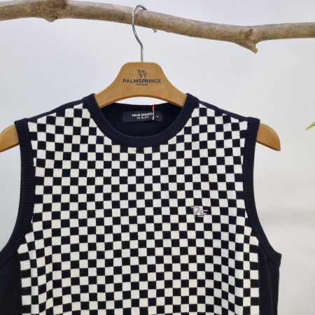 팜스프링스 여성 체커보드 라운드 조끼 SKVL 233421