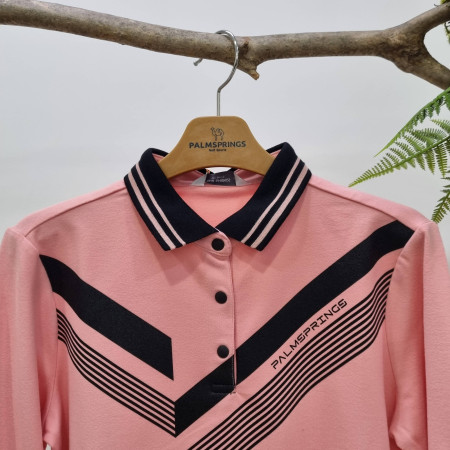 팜스프링스  여성 V프린트 변형 에리. 티셔츠 STSL 234251