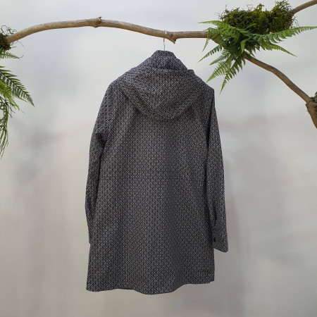 [행복한백화점][마코]전판기하학변형레터링후드탈부착중기장점퍼(블랙,그린)MNW3CT11